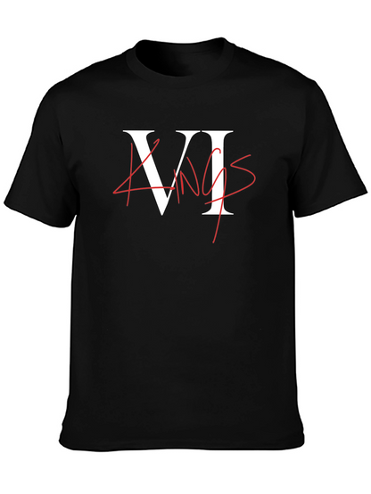 VI Kings Graphic Tee - Black Crew Neck T-Shirt
