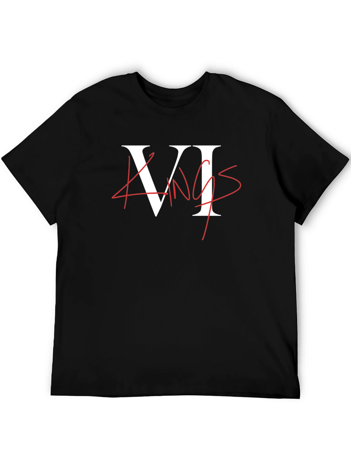 VI Kings Graphic Tee - Black Crew Neck T-Shirt