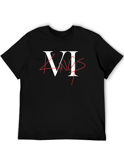 VI Kings Graphic Tee - Black Crew Neck T-Shirt