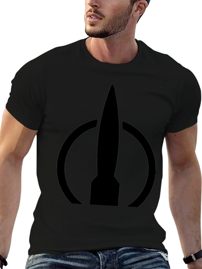 Rocket Logo Black T-Shirt - Modern Design