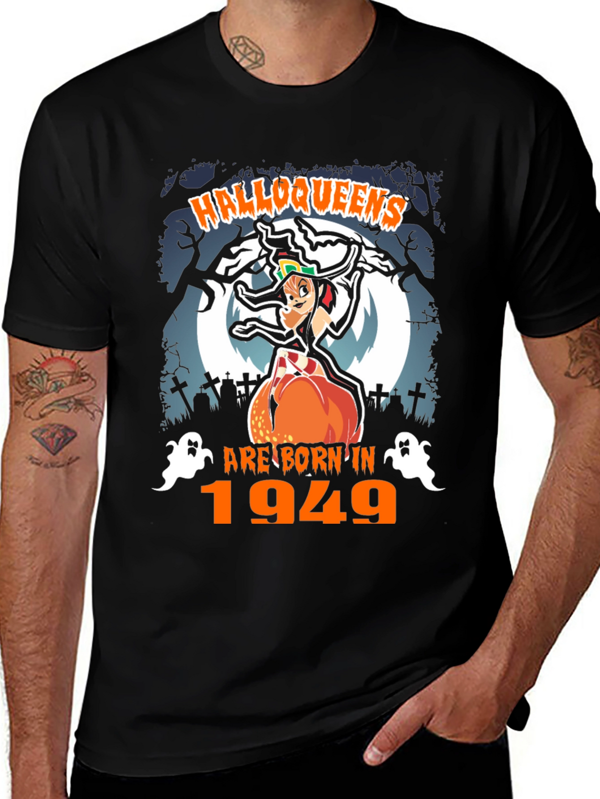 Halloweens Born In 1949 Black T-Shirt