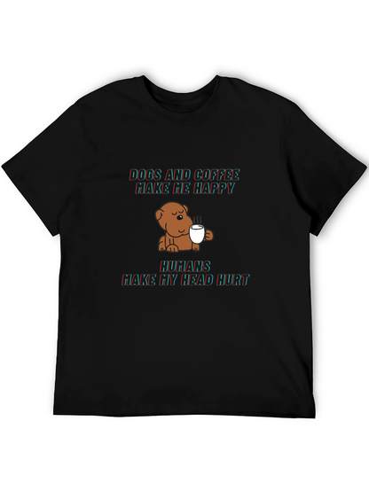 Dogs and Coffee Graphic Tee - Funny Novelty Shirt
