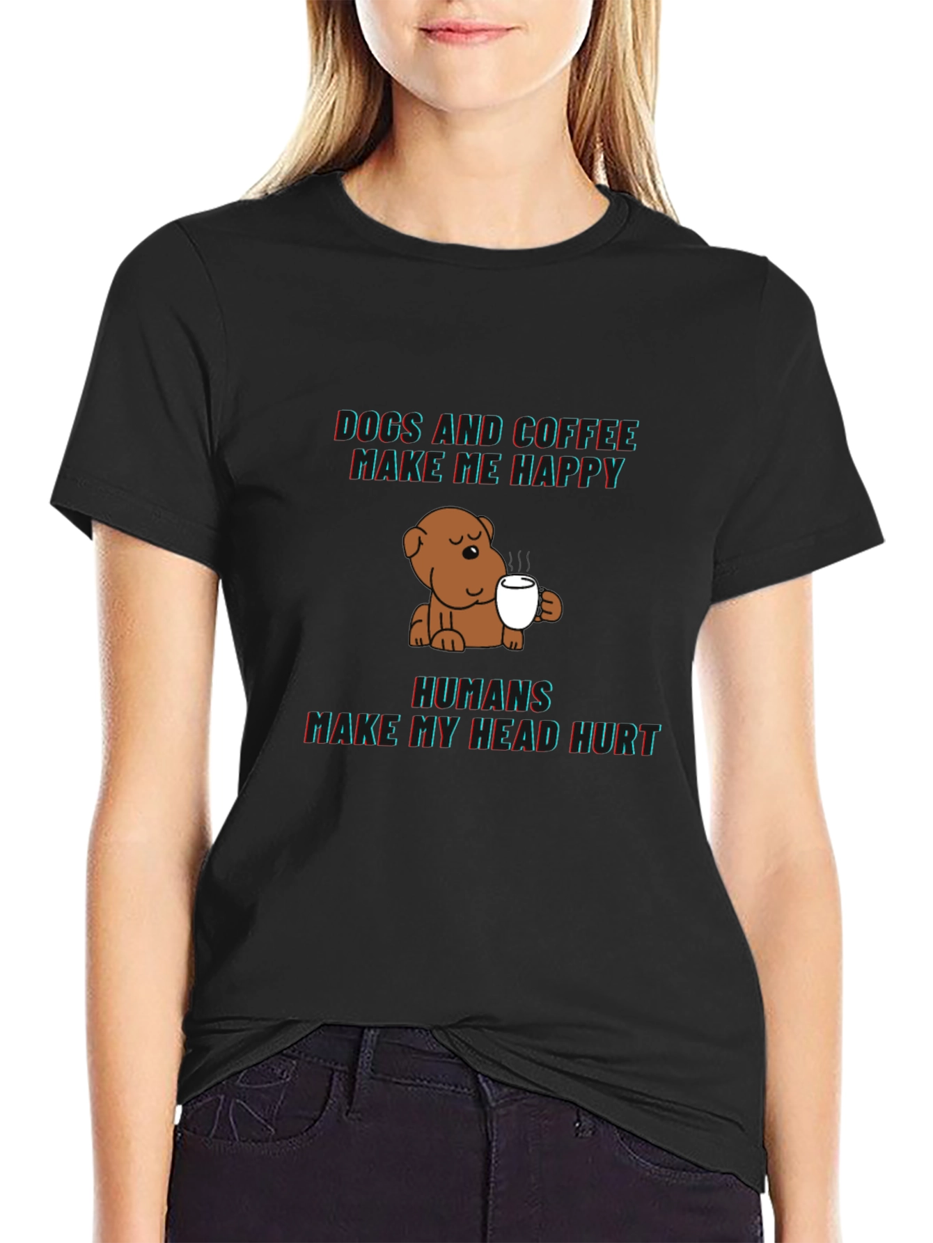 Dogs and Coffee Graphic Tee - Funny Novelty Shirt