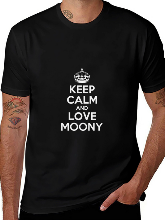 Keep Calm and Love Moony T-Shirt - Classic Black Tee