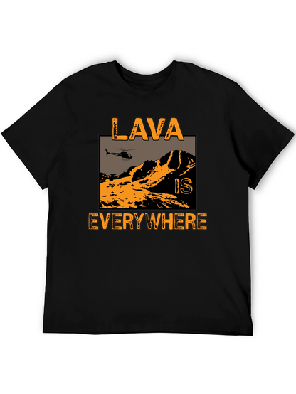 Lava is Everywhere Graphic T-Shirt - Black Cotton Blend