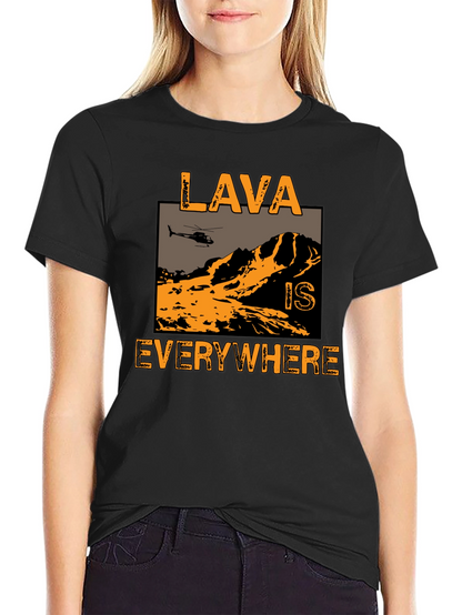 Lava is Everywhere Graphic T-Shirt - Black Cotton Blend