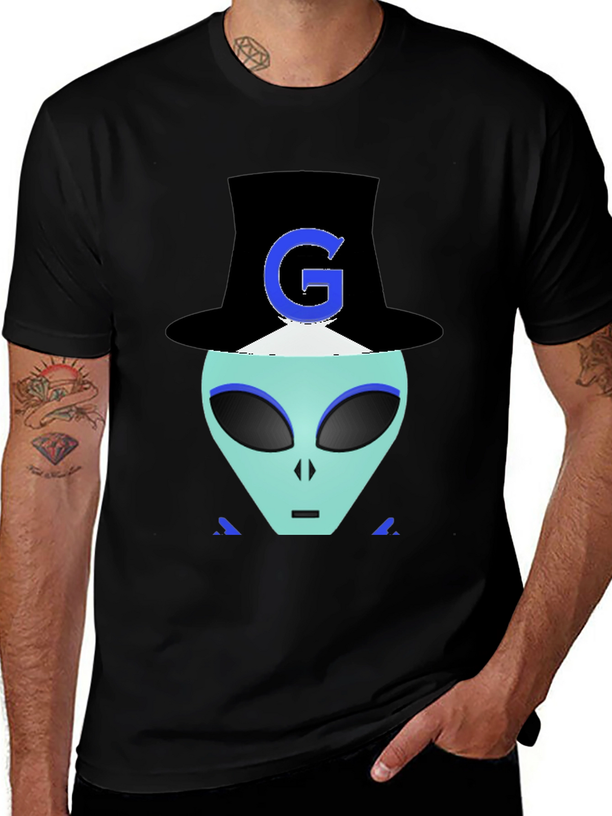 Alien G Top Hat Black T-Shirt