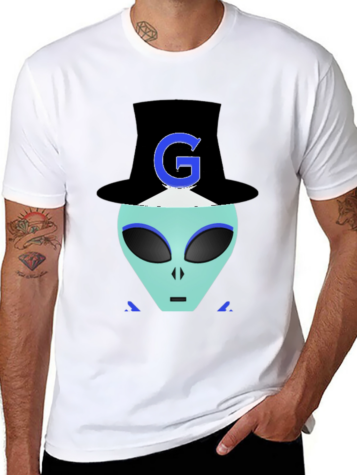 Alien G Top Hat Black T-Shirt