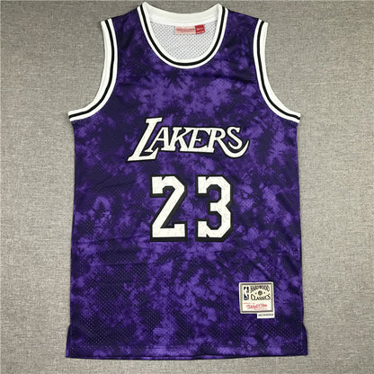 Men's Los Angeles Lakers LeBron James #23 Purple Galaxy Swingman Jerseys