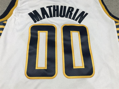 Men's Indiana Pacers Bennedict Mathurin #00 White 2022/23 Swingman Jerseys - Association Edition