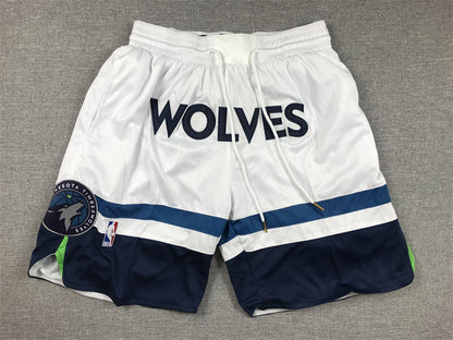 Men's Minnesota Timberwolves White Association Edition Pocket Shorts1