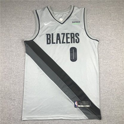 Men's Portland Trail Blazers Damian Lillard #0 NBA Gray Swingman Jerseys
