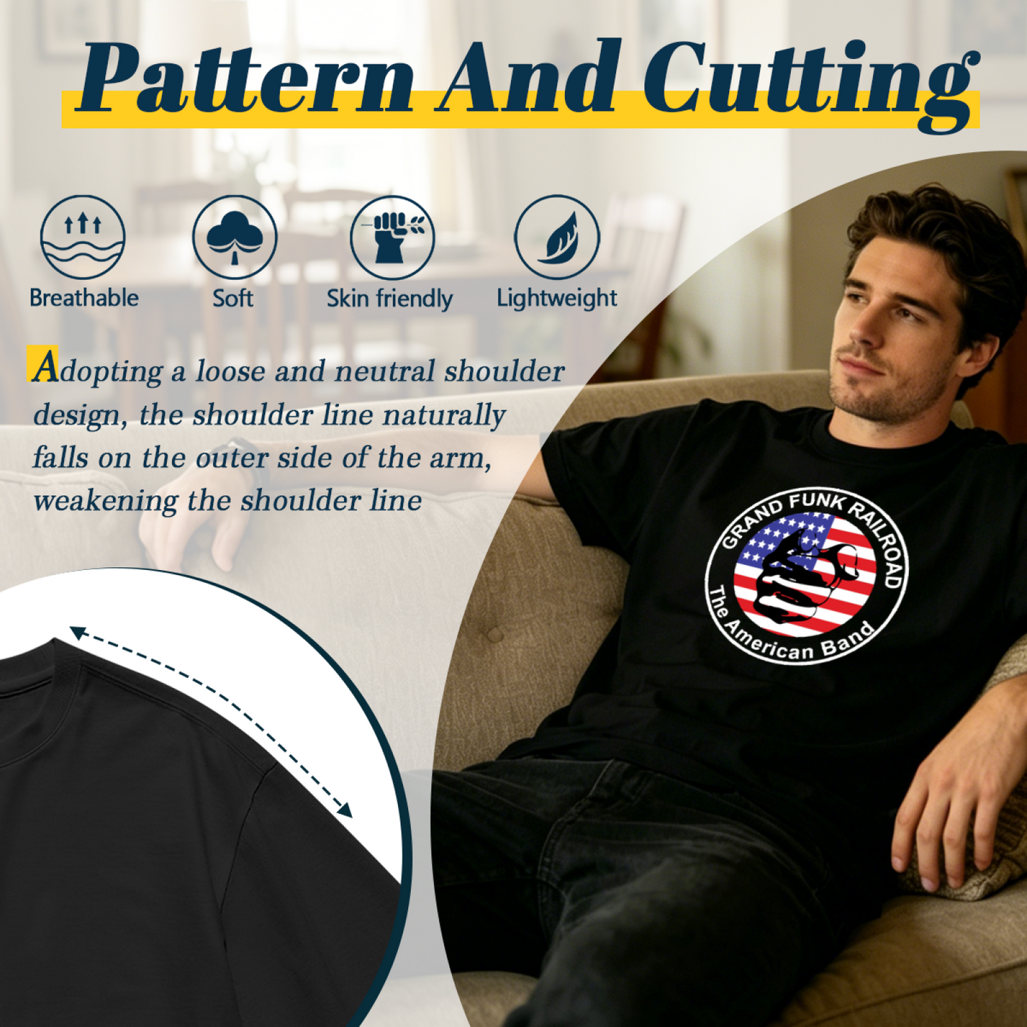 Men's Funny Retro Biker Skull Motorcycle Classic Graphic T-Shirt
