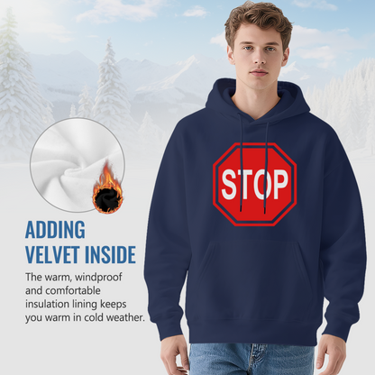 Retro Stop Sign Vintage Hoodie, Soft Comfort Street Outfit