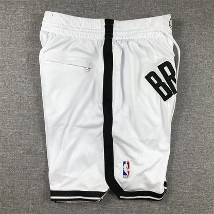 Men's Brooklyn Nets White Pocket Shorts1