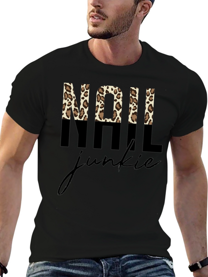 Nail Junkie Leopard Print Graphic Tee