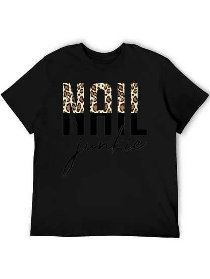Nail Junkie Leopard Print Graphic Tee
