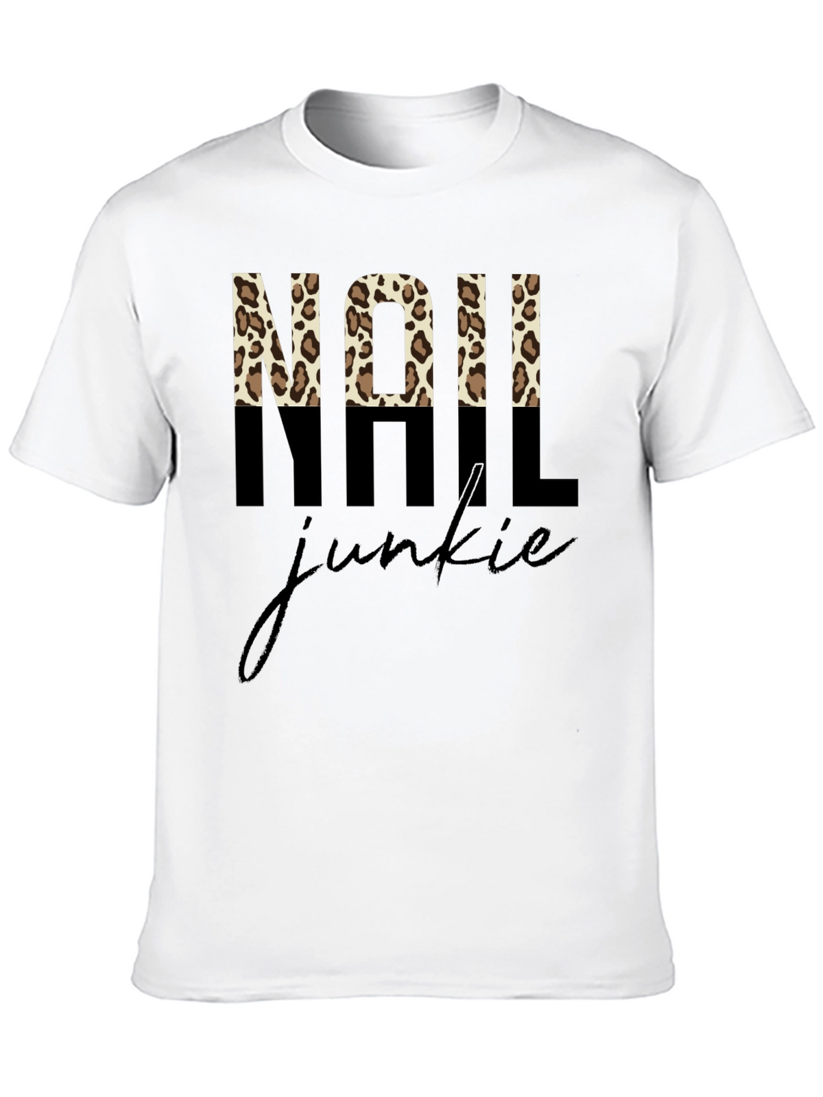 Nail Junkie Leopard Print Graphic Tee