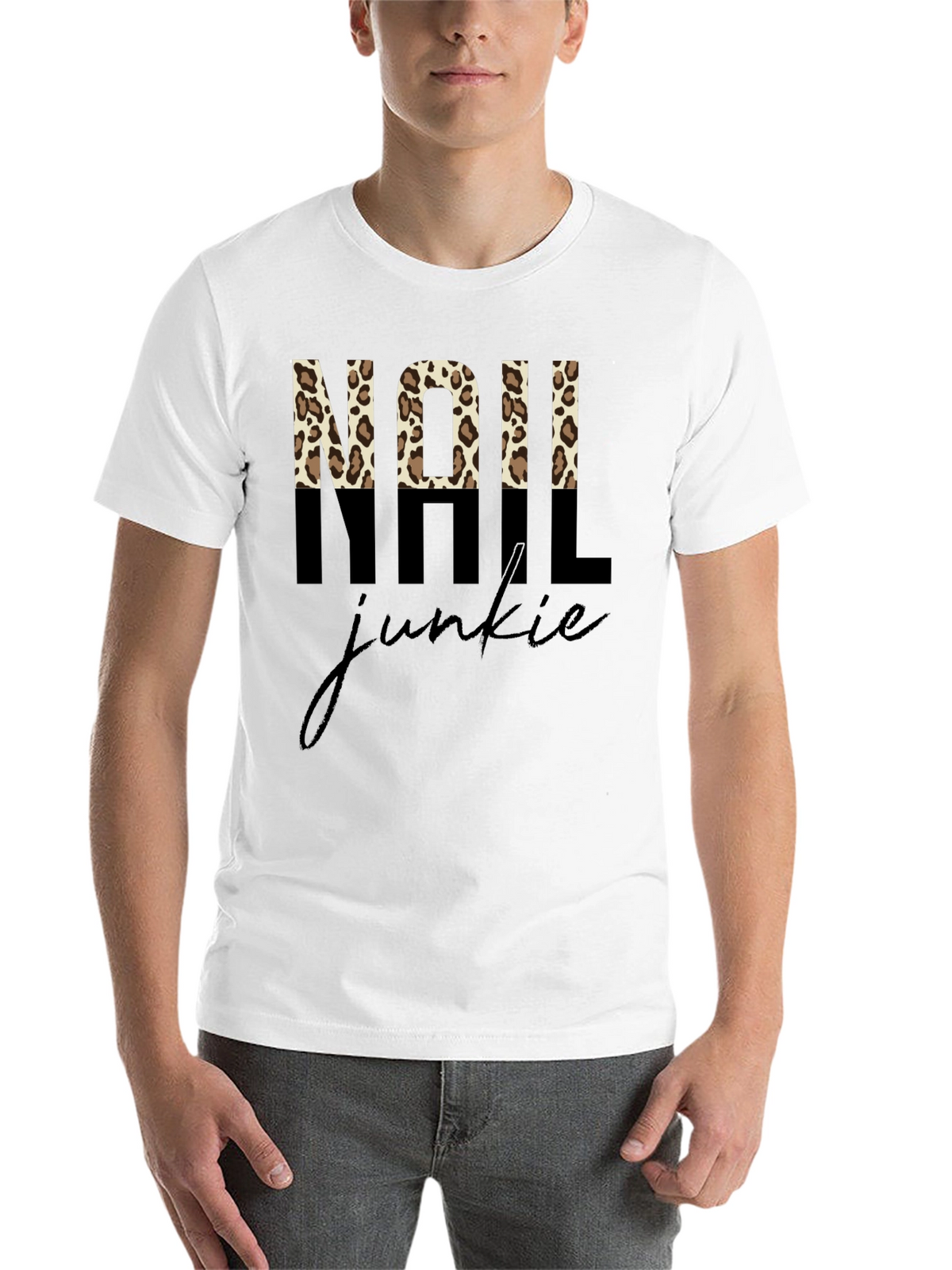 Nail Junkie Leopard Print Graphic Tee