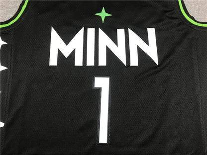 Men's Minnesota Timberwolves Anthony Edwards Black Swingman Jerseys City Edition