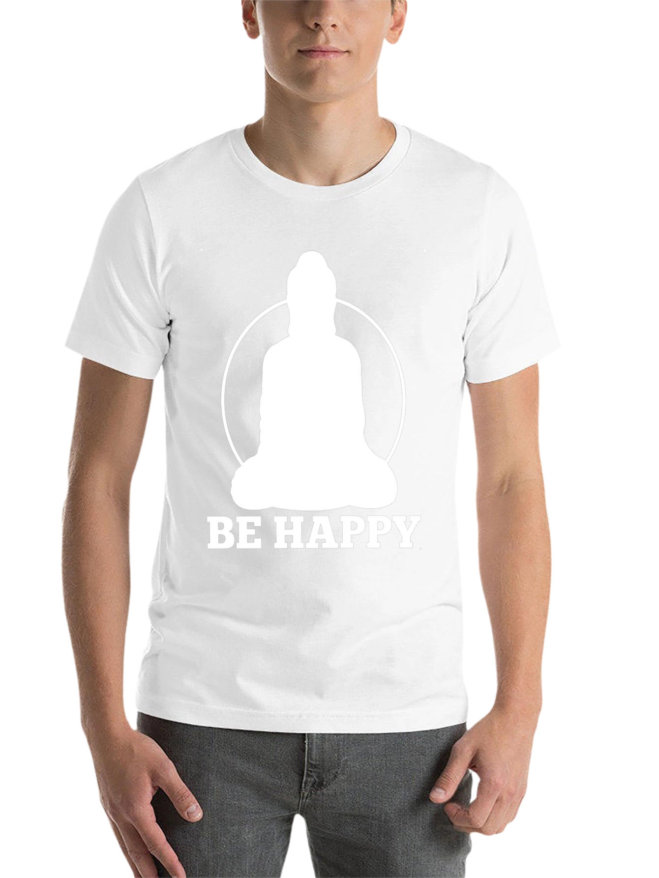 Be Happy Buddha T-Shirt - Inspirational Zen Tee