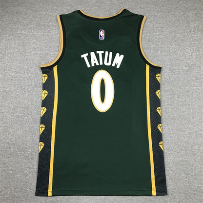 Men's Boston Celtics Jayson Tatum #0 Green 2022/23 Swingman Jerseys - City Edition