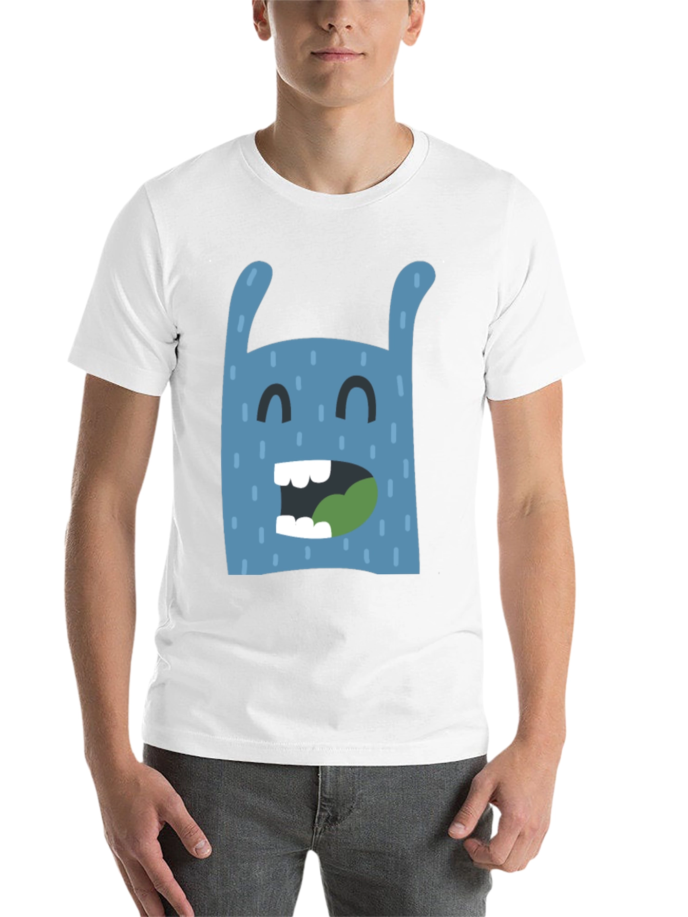 Funny Monster Graphic Black T-Shirt