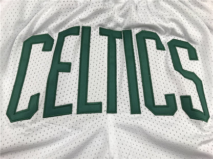 Men's Boston Celtics White Basketball Retro Shorts1