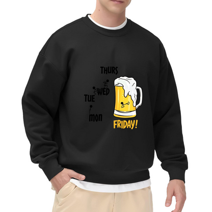 Funny Weekdays To Friday Beer Graphic Crewneck Sweatshirt
