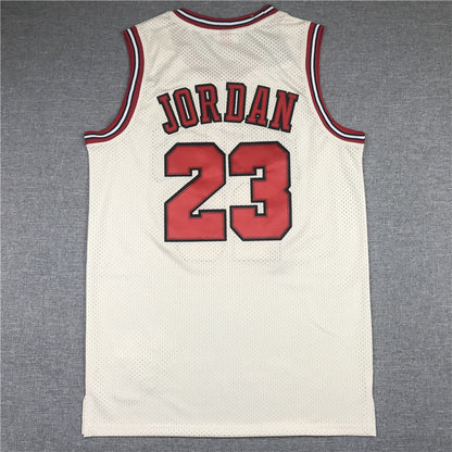 Men's Chicago Bulls Michael Jordan #23 Cream 1995-96 Hardwood Classics Jerseys