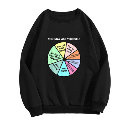 You May Ask Yourself Talking Heads Lyric Pie Chart Crewneck