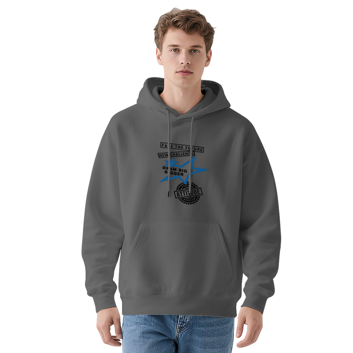 Ambition Star Badge Motivational Street Hoodie