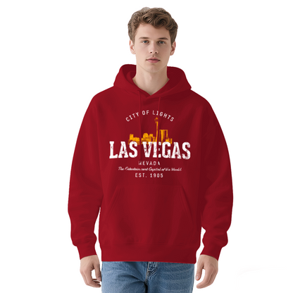 Vintage Las Vegas Cityscape Black Hoodie