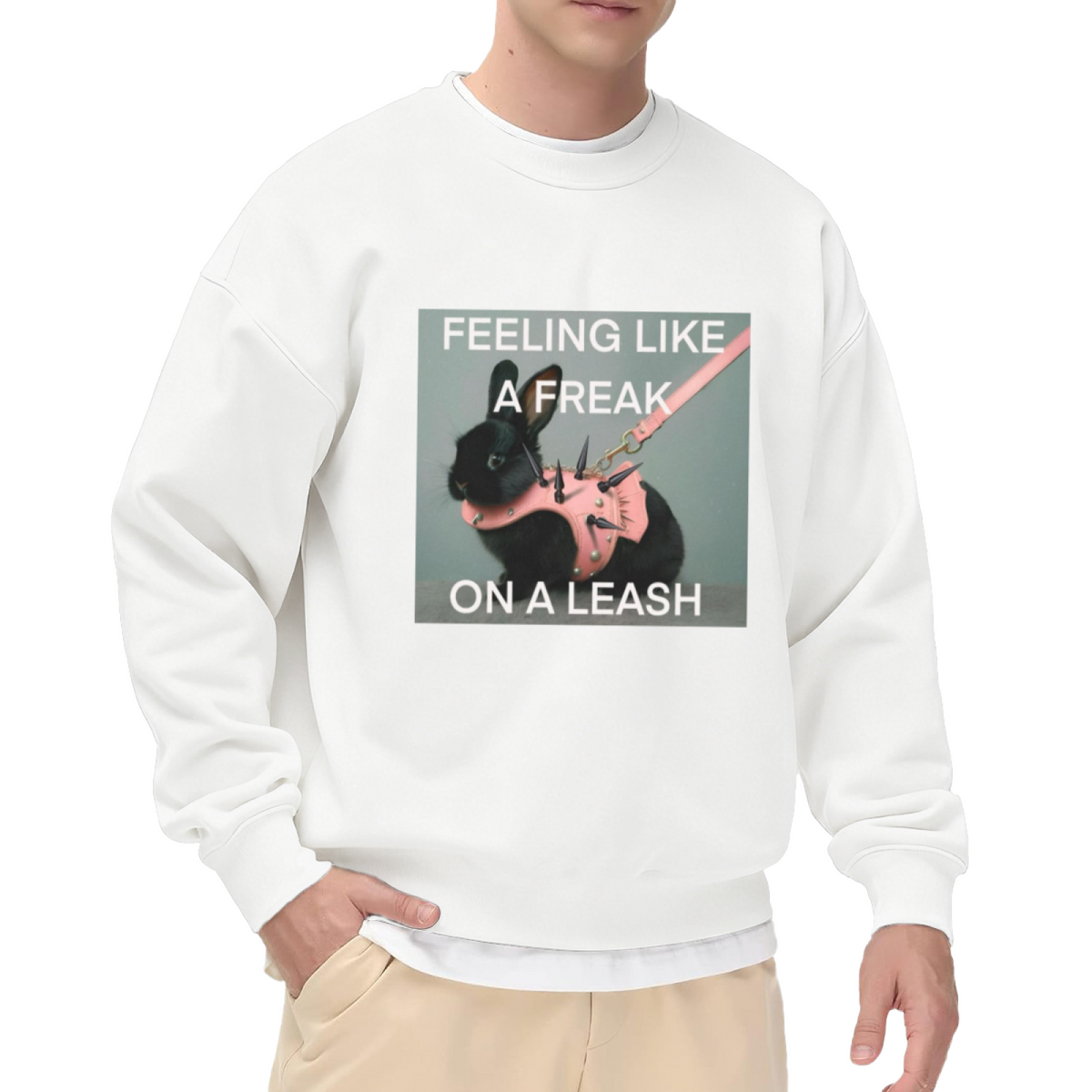 Feeling Like A Freak On A Leash Alt Bunny Graphic Sweatshirt
