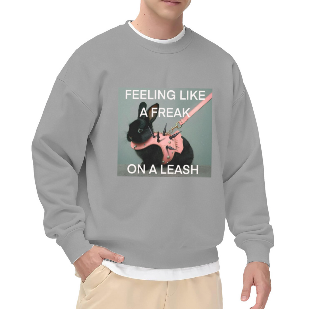 Feeling Like A Freak On A Leash Alt Bunny Graphic Sweatshirt