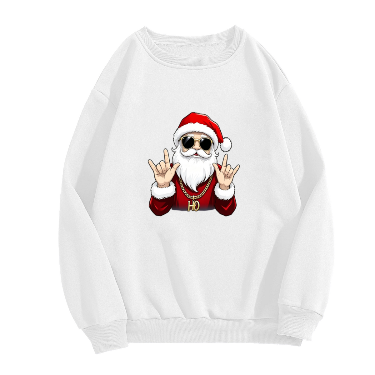 Hip Hop Cool Santa Claus Christmas Crewneck Sweatshirt