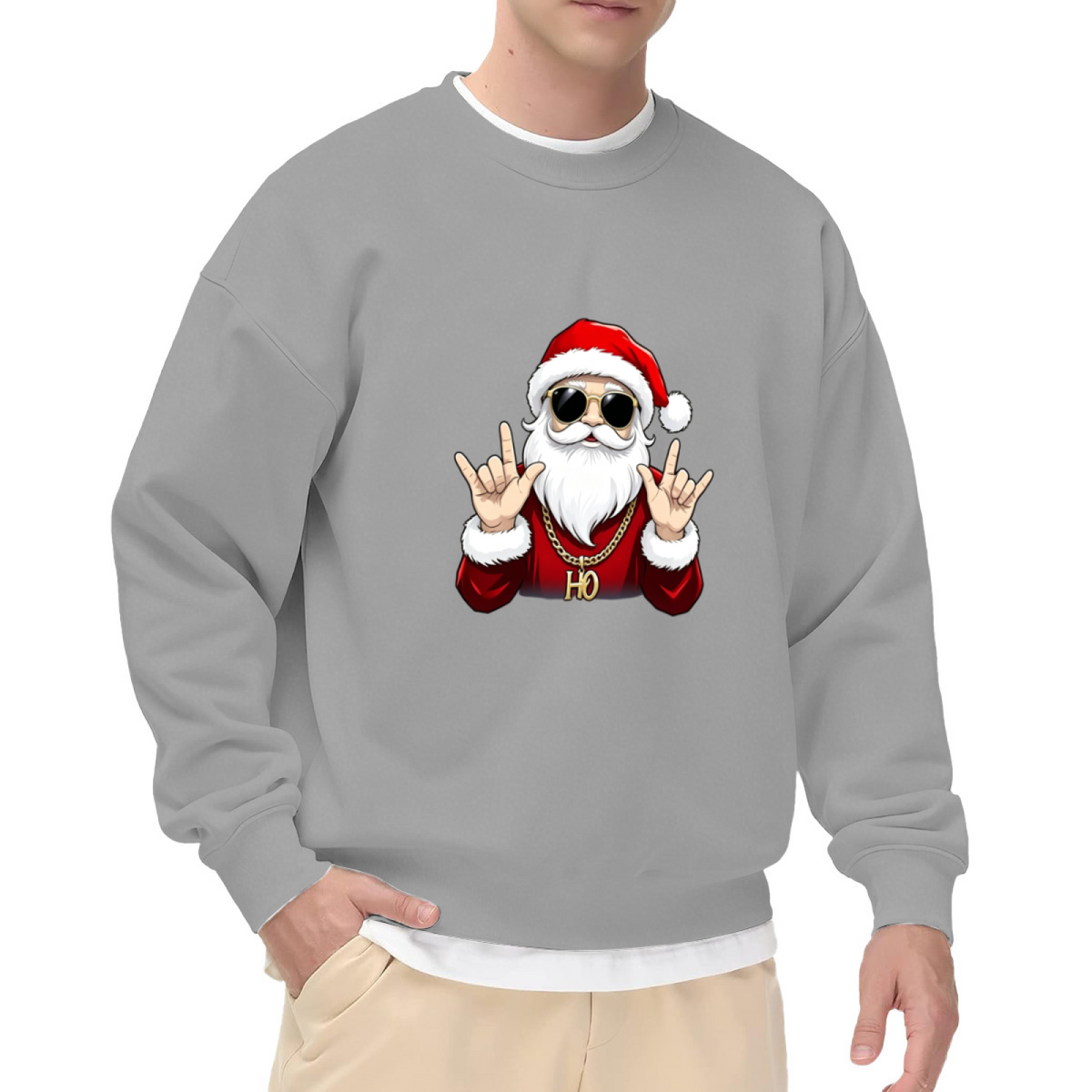 Hip Hop Cool Santa Claus Christmas Crewneck Sweatshirt
