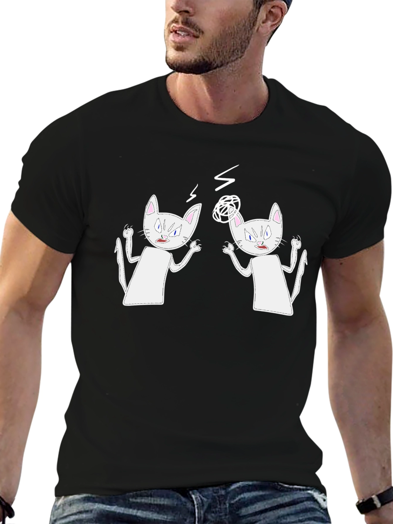 Quarrelsome Cats Graphic T-Shirt