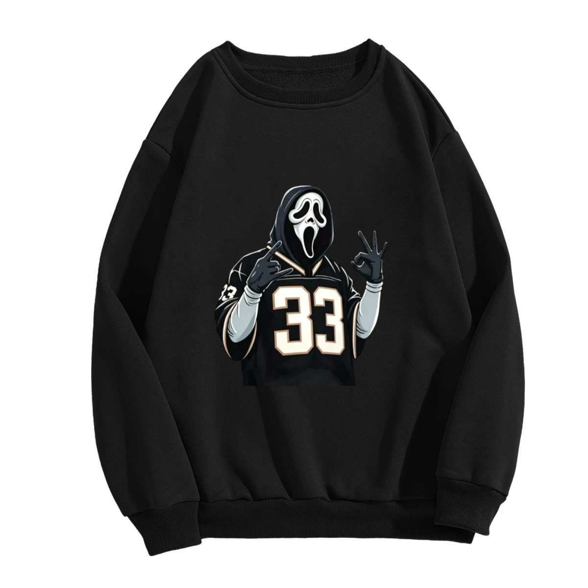 Scream Ghostface 33 Jersey Halloween Vibe Crewneck Sweatshirt