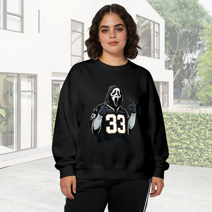 Scream Ghostface 33 Jersey Halloween Vibe Crewneck Sweatshirt