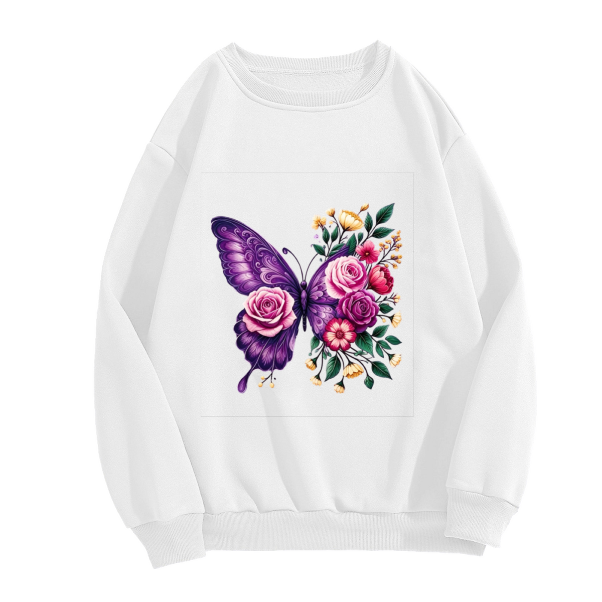 Modern Abstract Floral Fashion Crewneck Sweatshirt
