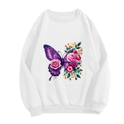 Modern Abstract Floral Fashion Crewneck Sweatshirt