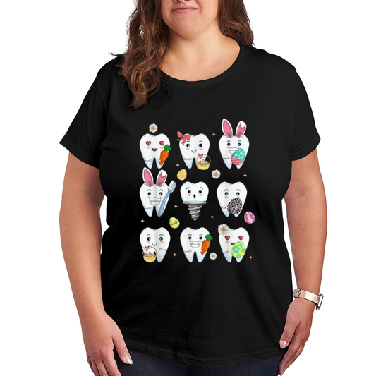 Hoppy Easter Cute Dental Teeth Graphic Tee