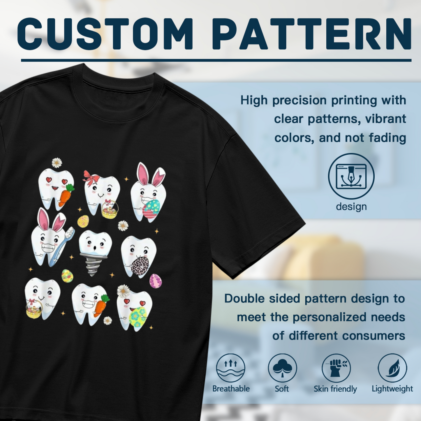 Hoppy Easter Cute Dental Teeth Graphic Tee