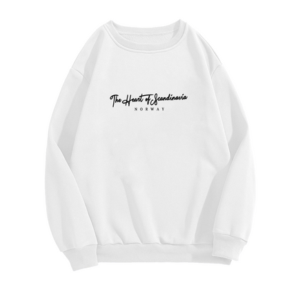 The Heart Of Scandinavia Norway Minimal Script Crewneck