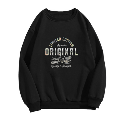 Limited Edition Original Raw Denim Vintage Print Crew Sweatshirt