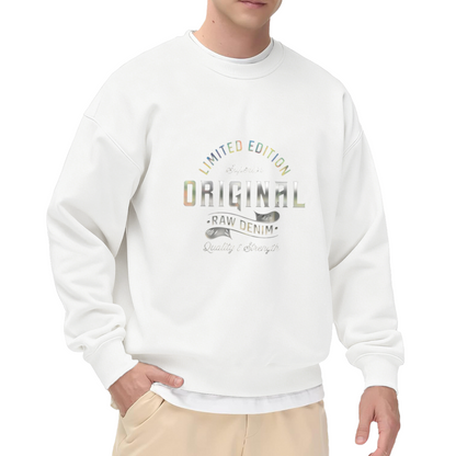 Limited Edition Original Raw Denim Vintage Print Crew Sweatshirt