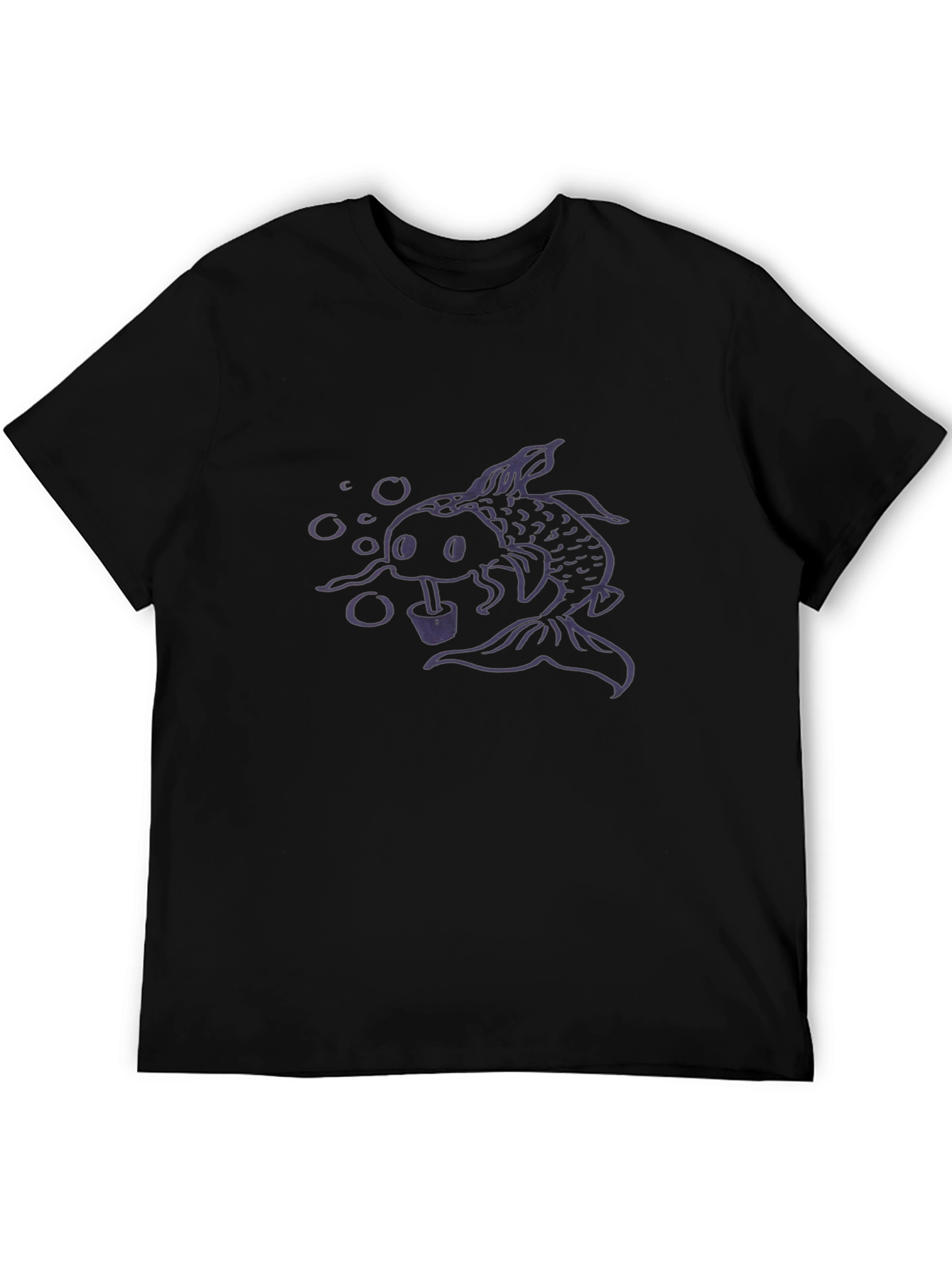 Koi Fish Bubble Tea Graphic Tee - Black