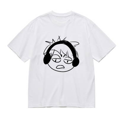 Grumpy Anime Boy With Headphones Meme T-Shirt