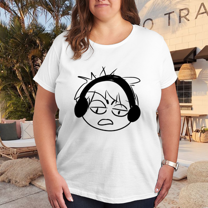 Grumpy Anime Boy With Headphones Meme T-Shirt